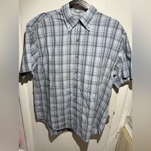Van Heusen Men's Gray Plaid Button Down Shirt